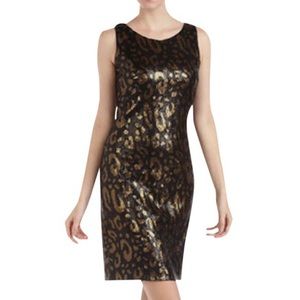 Tahari Leopard Print Sequin Dress